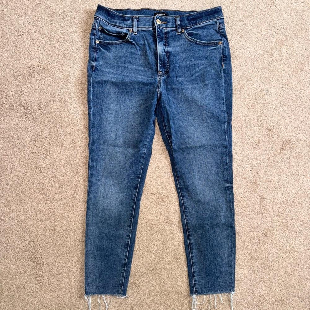 Express Dark Blue Ankle Jeans